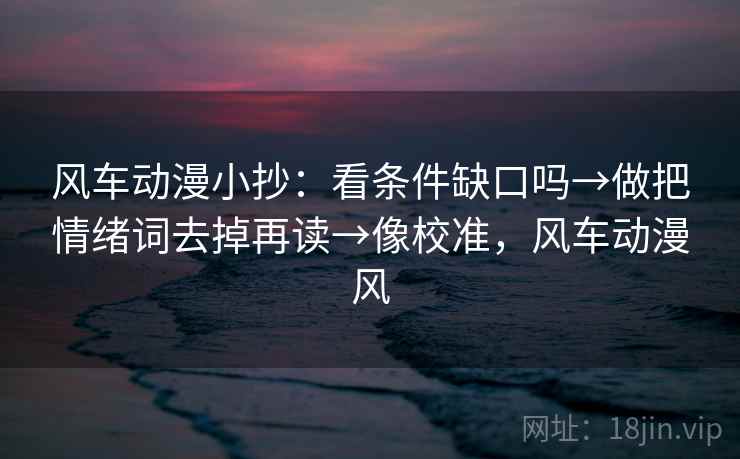 风车动漫小抄：看条件缺口吗→做把情绪词去掉再读→像校准，风车动漫风