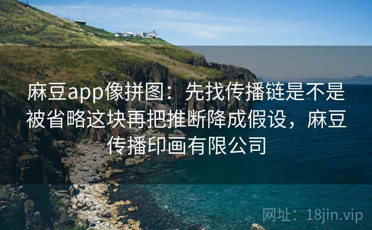 麻豆app像拼图：先找传播链是不是被省略这块再把推断降成假设，麻豆传播印画有限公司