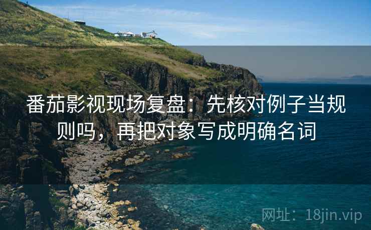 番茄影视现场复盘：先核对例子当规则吗，再把对象写成明确名词